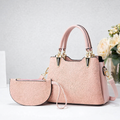 Blush Pink Floral Lace Tote Bag with Wristlet Clutch – 2-Piece Set