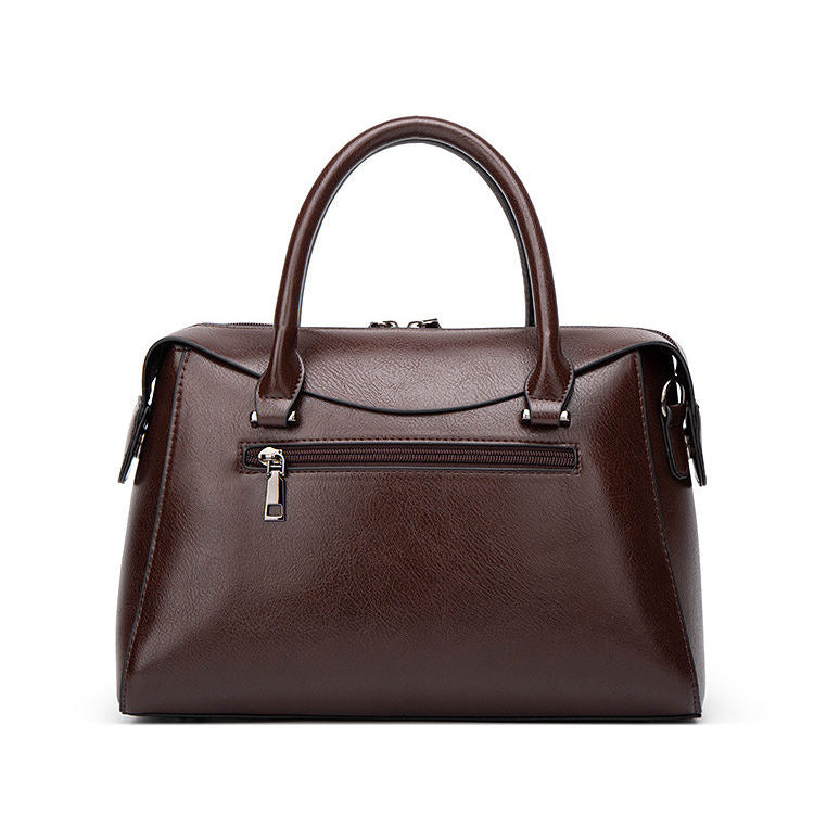 Rich Chocolate Croc-Embossed Tote Bag with Crossbody Strap