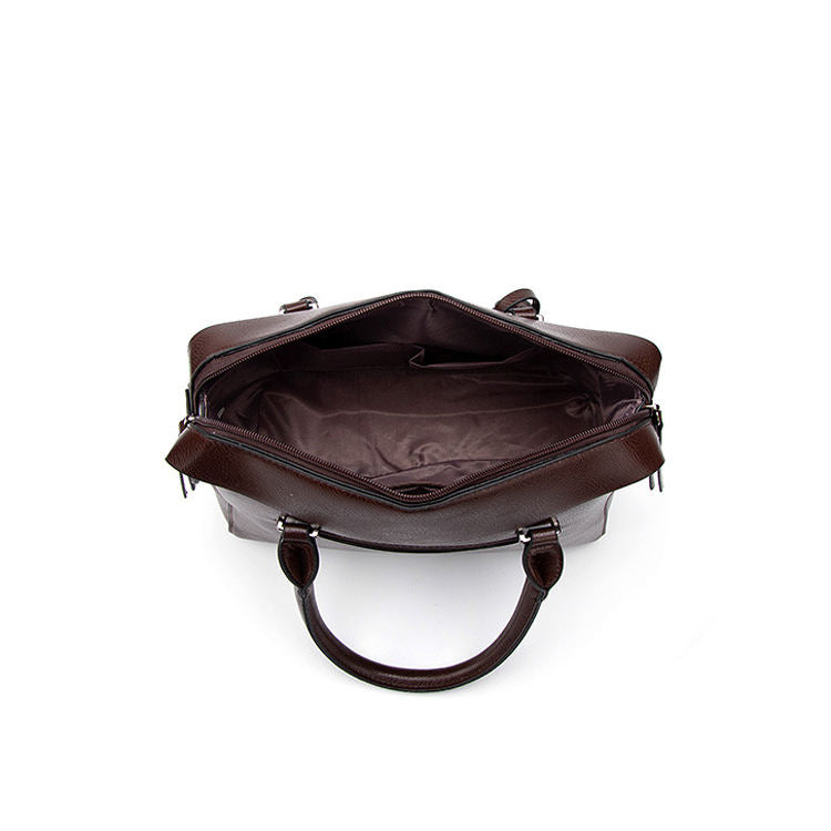 Rich Chocolate Croc-Embossed Tote Bag with Crossbody Strap