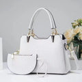 White Floral Lace Tote Bag with Wristlet Clutch – 2-Piece Set