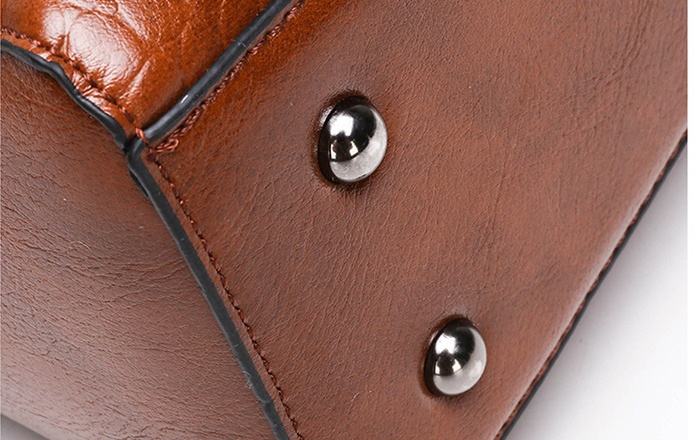 Rich Chocolate Croc-Embossed Tote Bag with Crossbody Strap