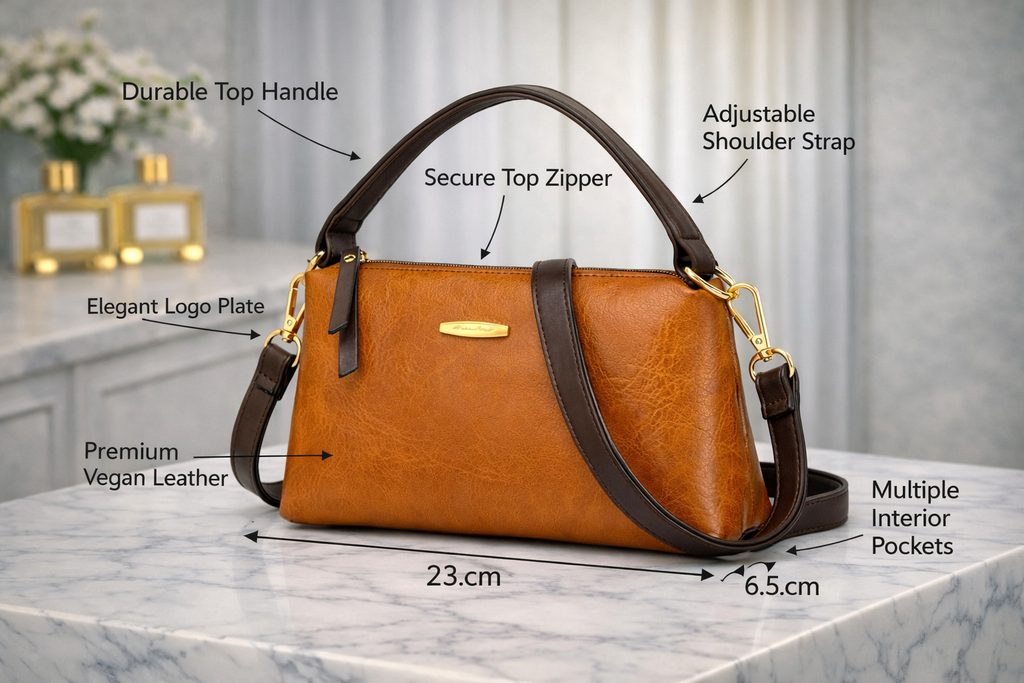 3-Piece Vegan Leather Leech Pattern Hobo Bag Set – Brown & Tan with Tassel Detail